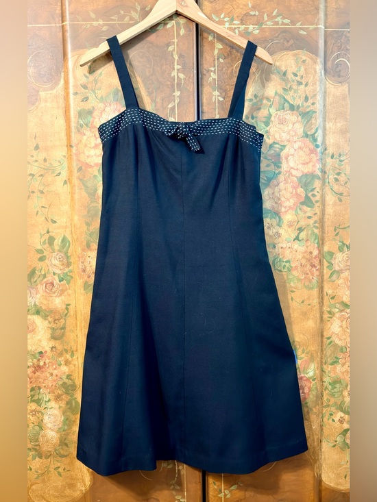 Coldwater Creek Dresses & Skirts - Coldwater Creek Black Silk Sleeveless Midi Dress with Dot-Trim Bow